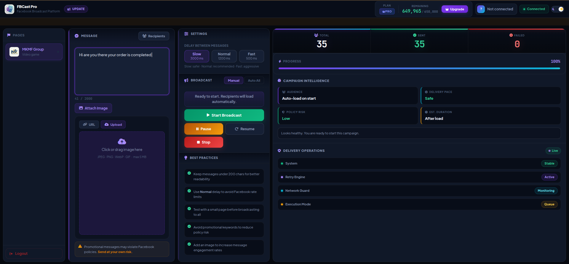 FBCast Pro Dashboard
